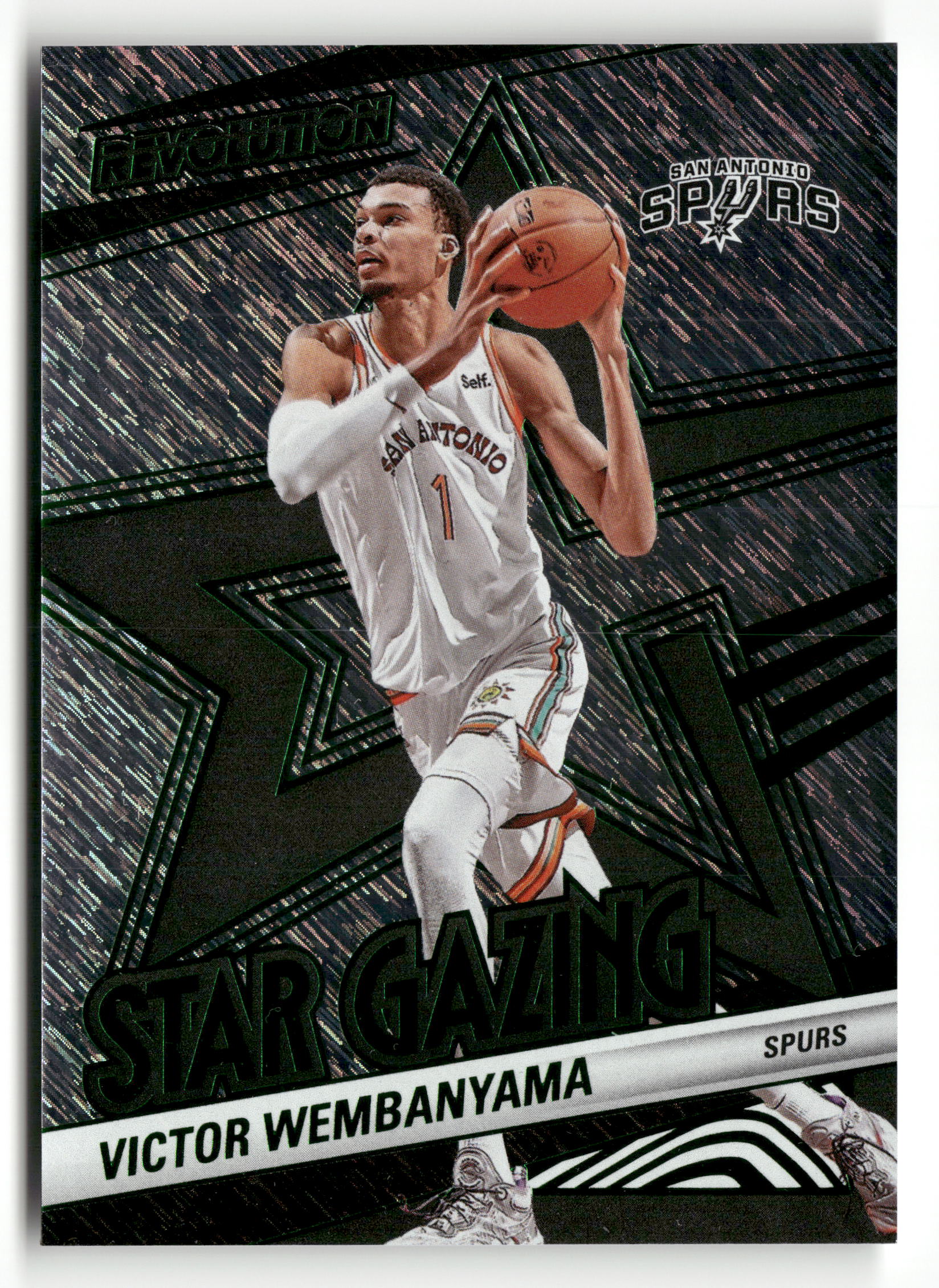 2024-25 Panini Revolution #23 Victor Wembanyama Star Gazing Green Storm #/99