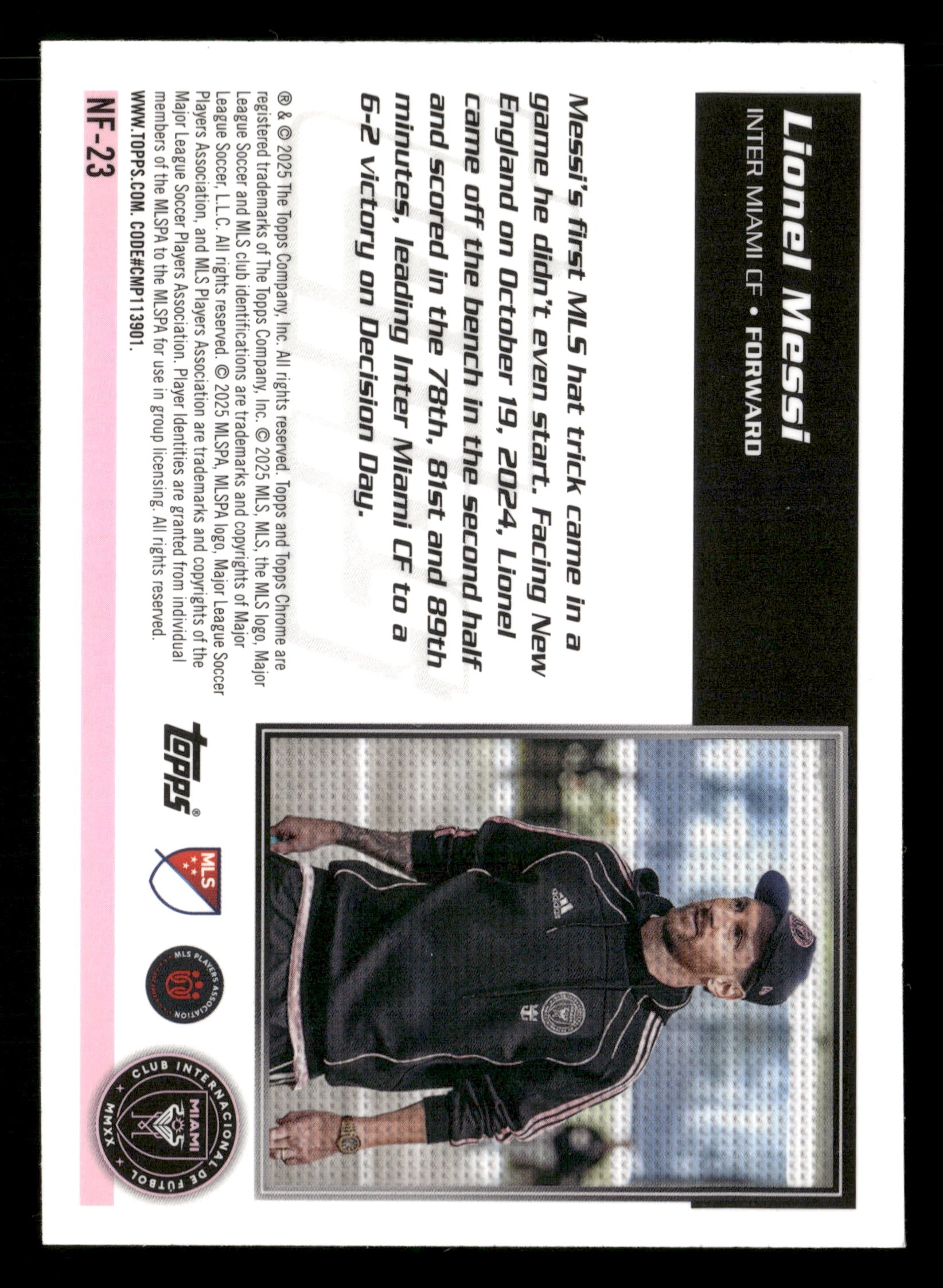2025 Topps Chrome MLS #NF-23 Lionel Messi 1995 Topps