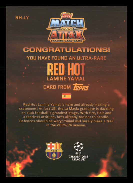 2025-26 Match Attax UEFA CC #RH-LY Lamine Yamal Red Hot SSP