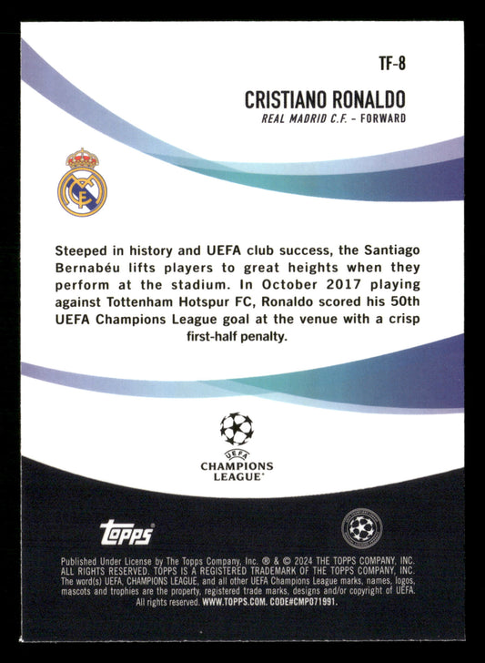 2023-24 Topps Chrome UEFA Club Competitions #TF-8 Cristiano Ronaldo Tifo
