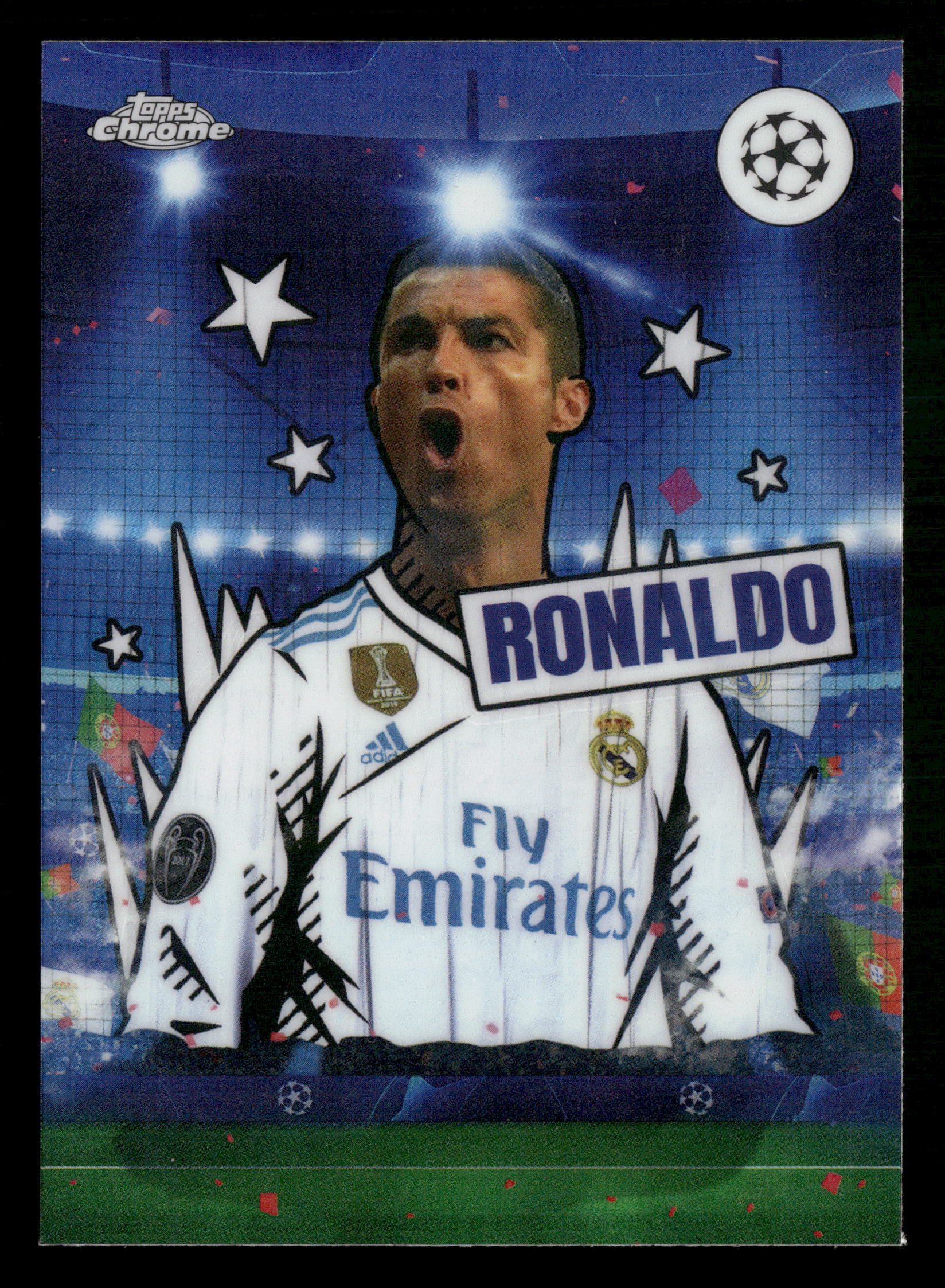 2023-24 Topps Chrome UEFA Club Competitions #TF-8 Cristiano Ronaldo Tifo