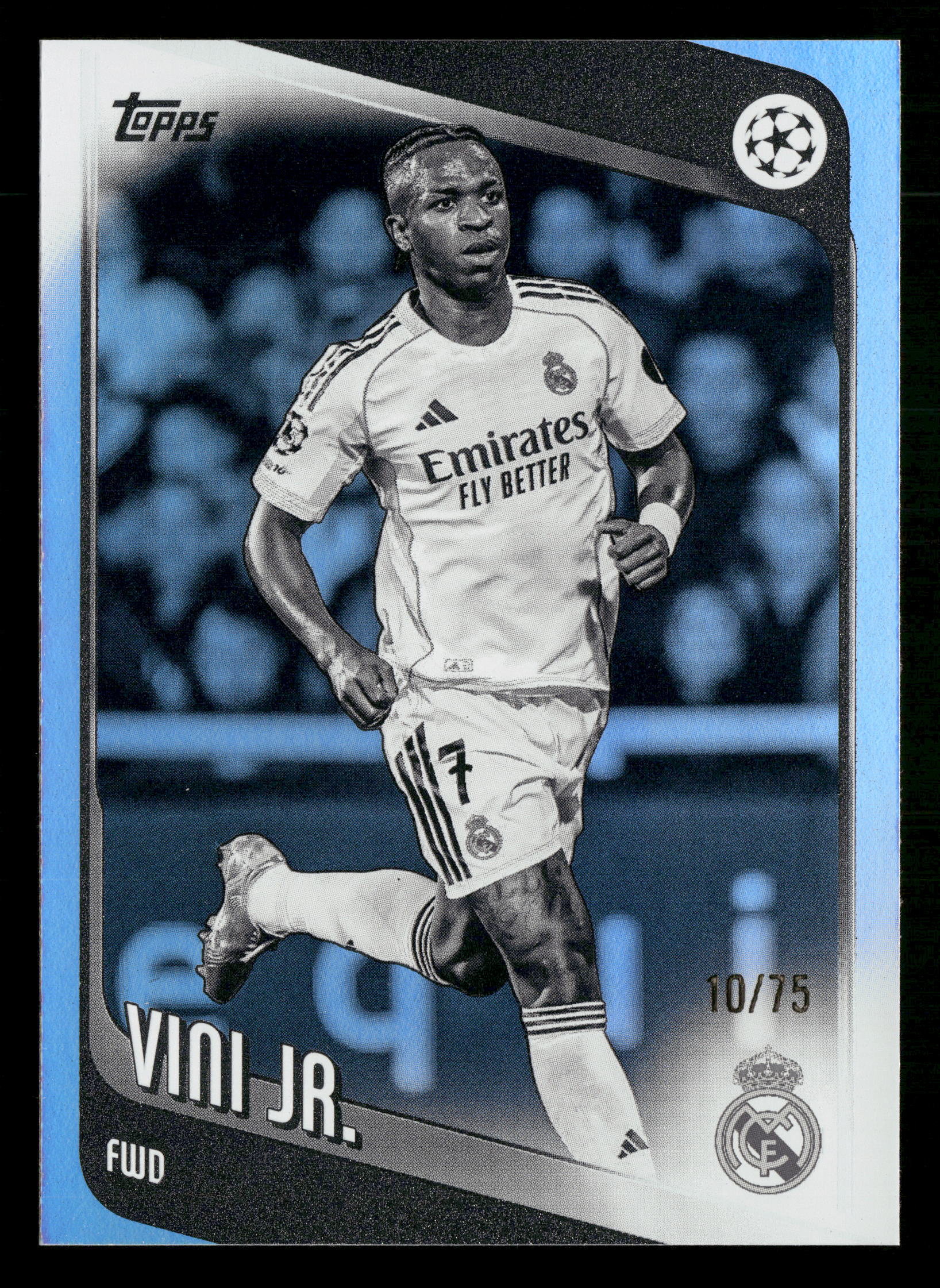 2025-26 Topps UEFA Club Competitions #115 Vini Jr. Black & White Holo #/75
