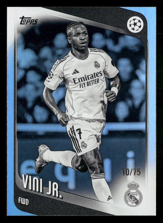 2025-26 Topps UEFA Club Competitions #115 Vini Jr. Black & White Holo #/75