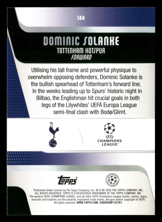 2025-26 Topps UEFA Club Competitions #144 Dominic Solanke Orange Holo #/25
