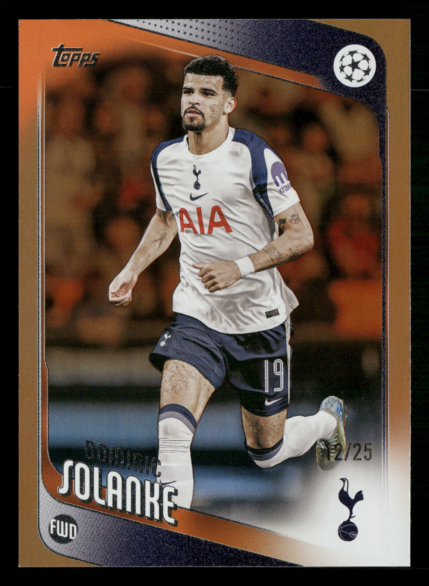 2025-26 Topps UEFA Club Competitions #144 Dominic Solanke Orange Holo #/25
