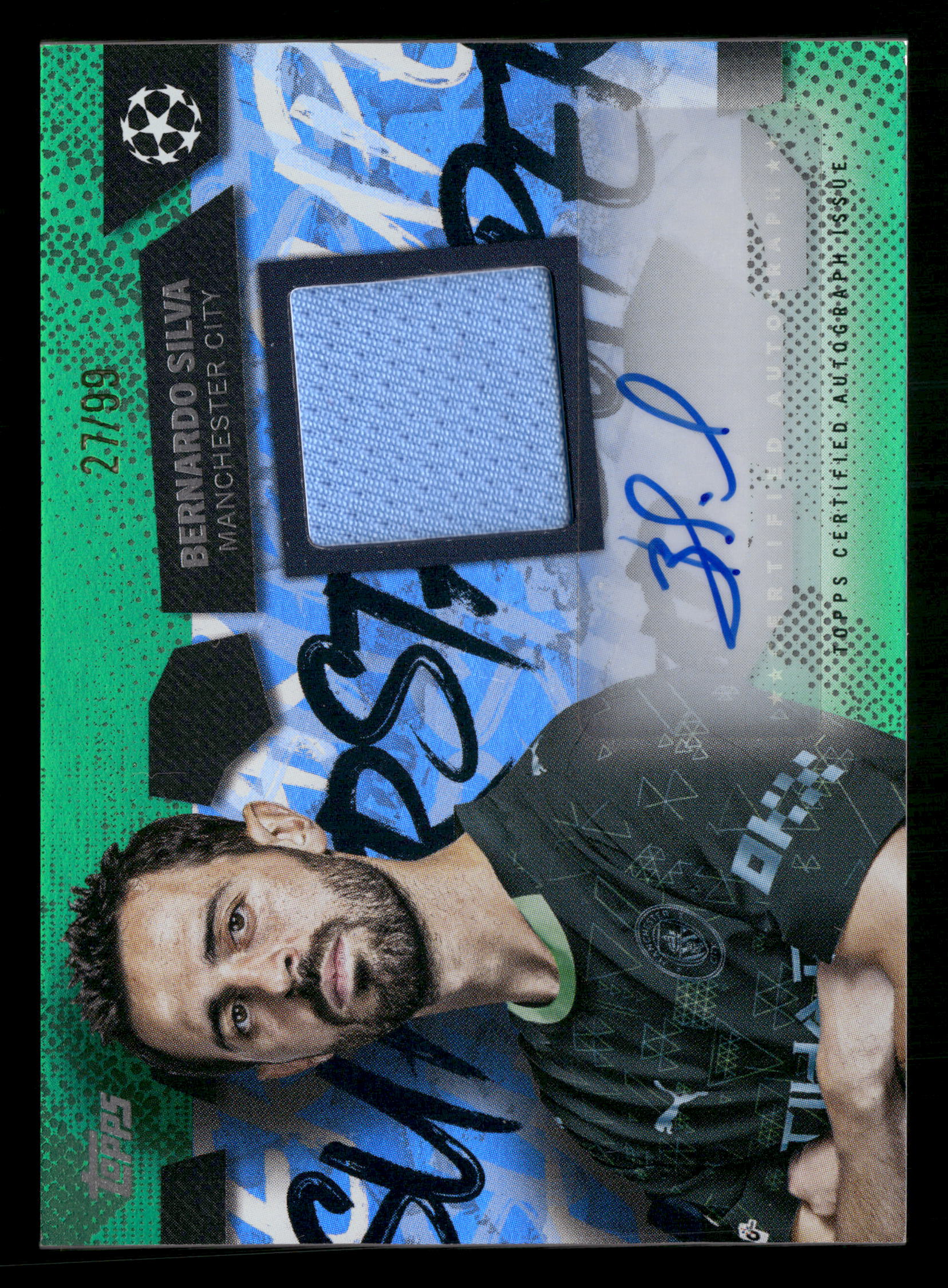 2025-26 Topps UEFA CC #TSAR-BS Bernardo Silva Autographed Relics Green #/99