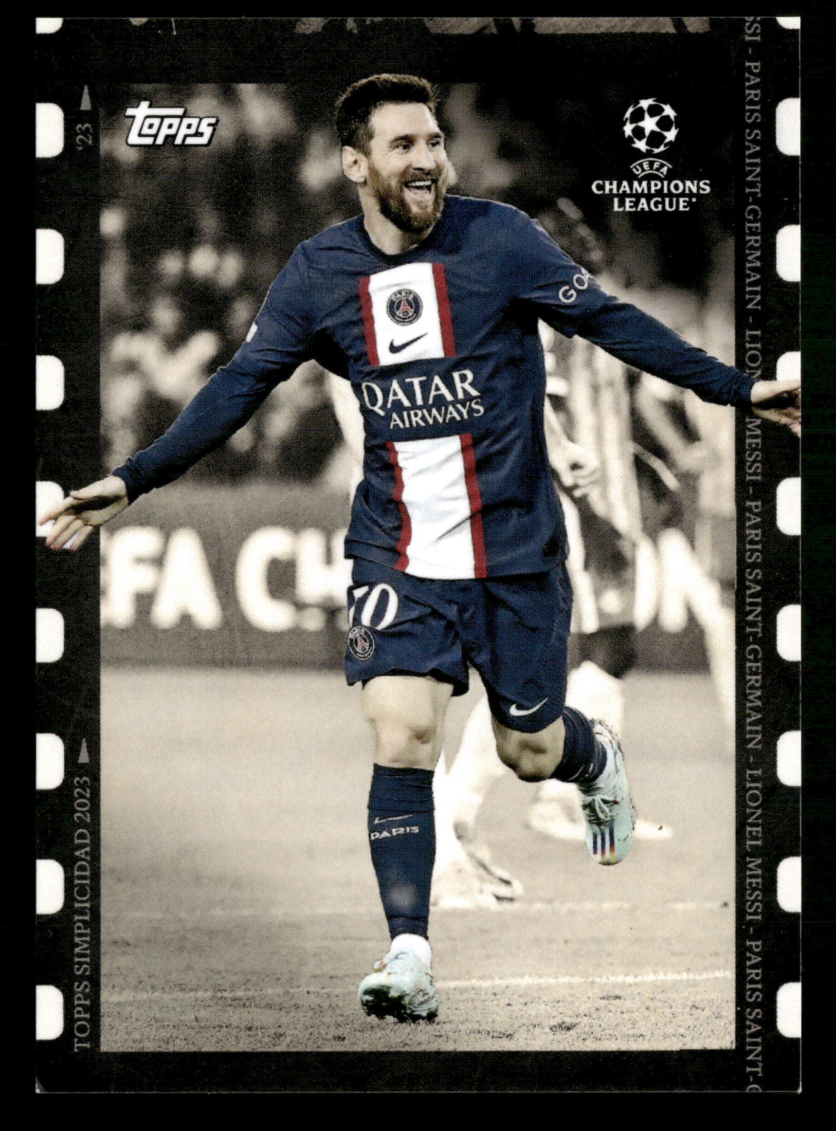 2022-23 Topps Simplicidad UEFA Club Competitions Lionel Messi Filmstrip