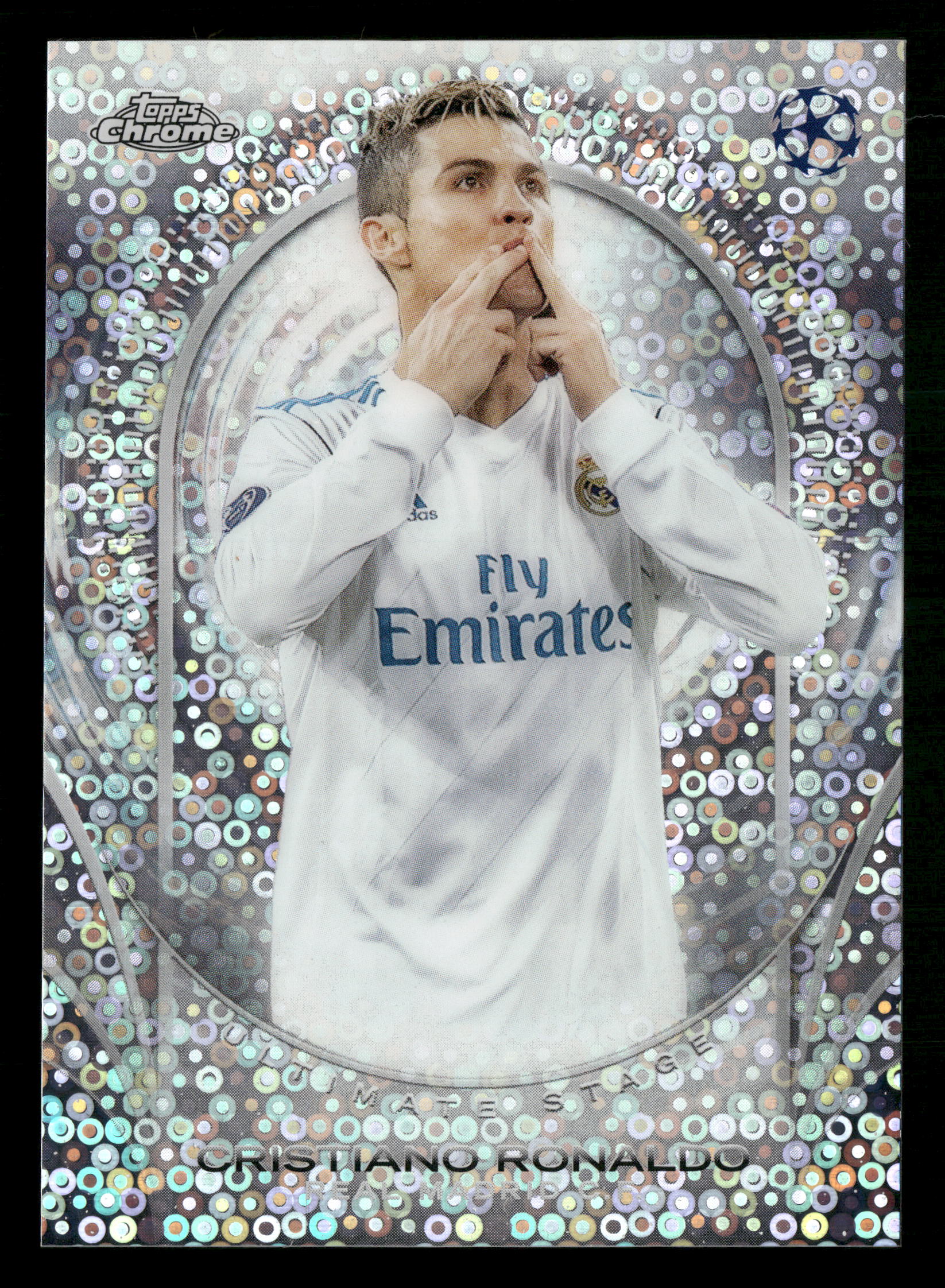 2024-25 Topps UEFA CC #USC-28 Cristiano Ronaldo Ultimate Stage Chrome Disco SSP