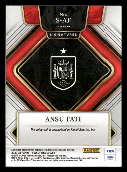 2022-23 Panini Select FIFA #S-AF Ansu Fati Signatures