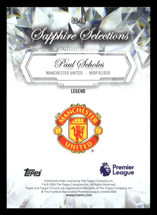 2025-26 Chrome Sapphire Premier League #SS-16 Paul Scholes Sapphire Selections