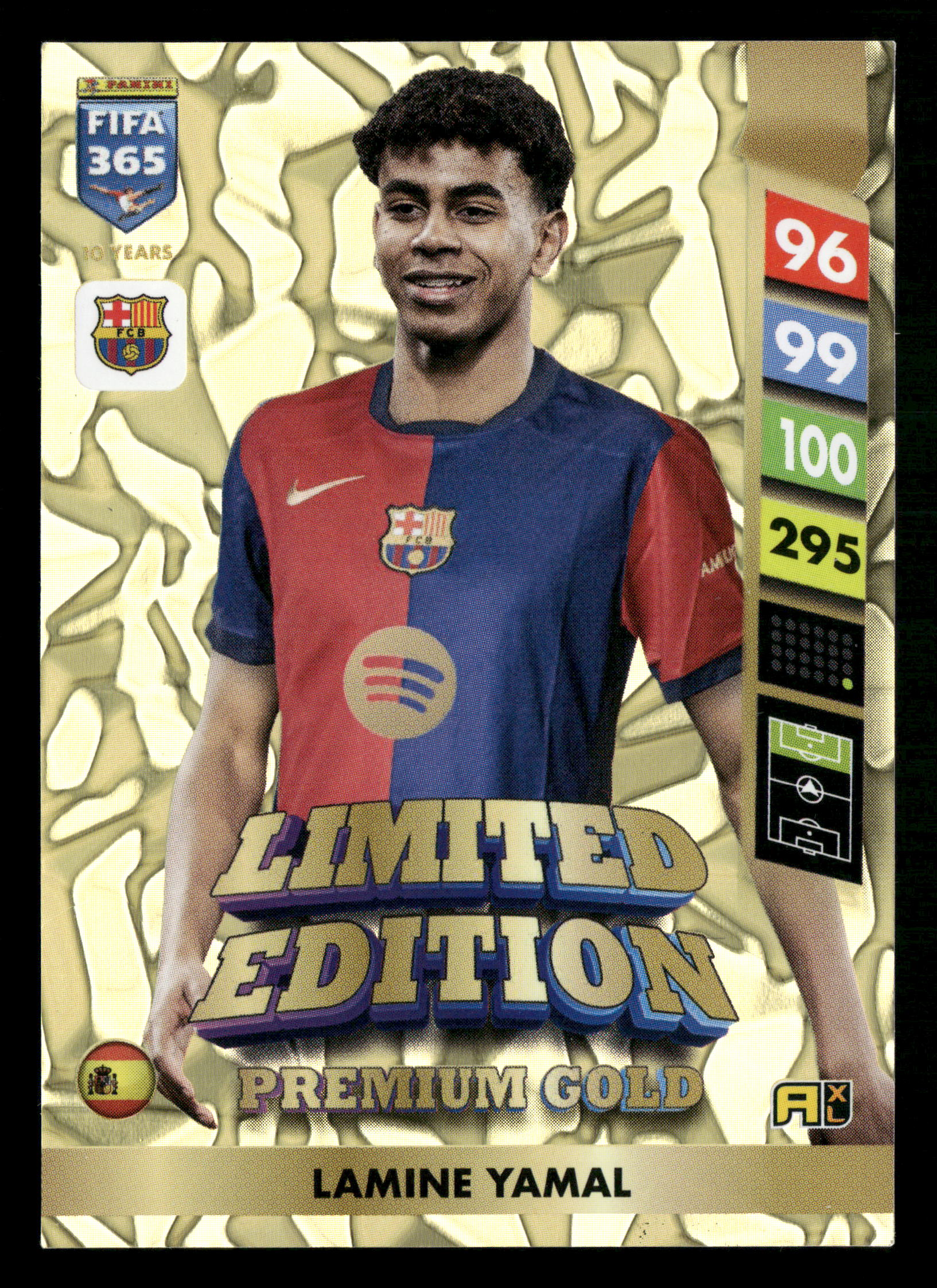 2025 Panini Adrenalyn XL FIFA 365 #NNO Lamine Yamal Limited Edition Premium Gold