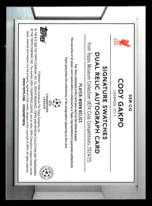 2024-25 Museum UCC #SSR-CG Cody Gakpo Signature Swatches Dual Relic Auto #/50
