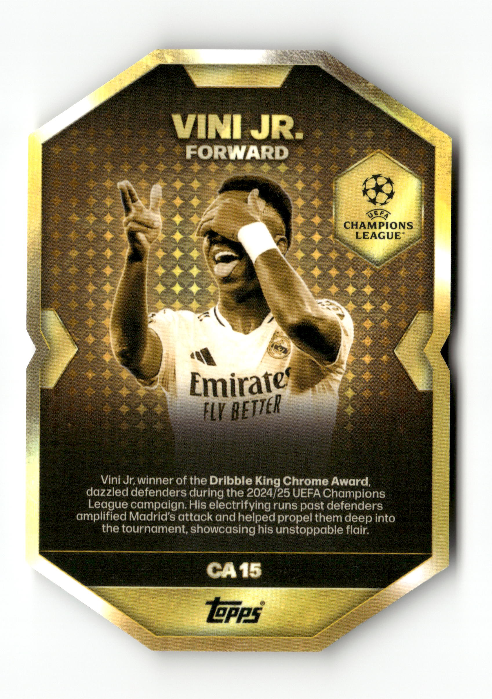 2025-26 Match Attax UEFA Club Competitions #CA15 Vini Jr. Chrome Award Die-Cut