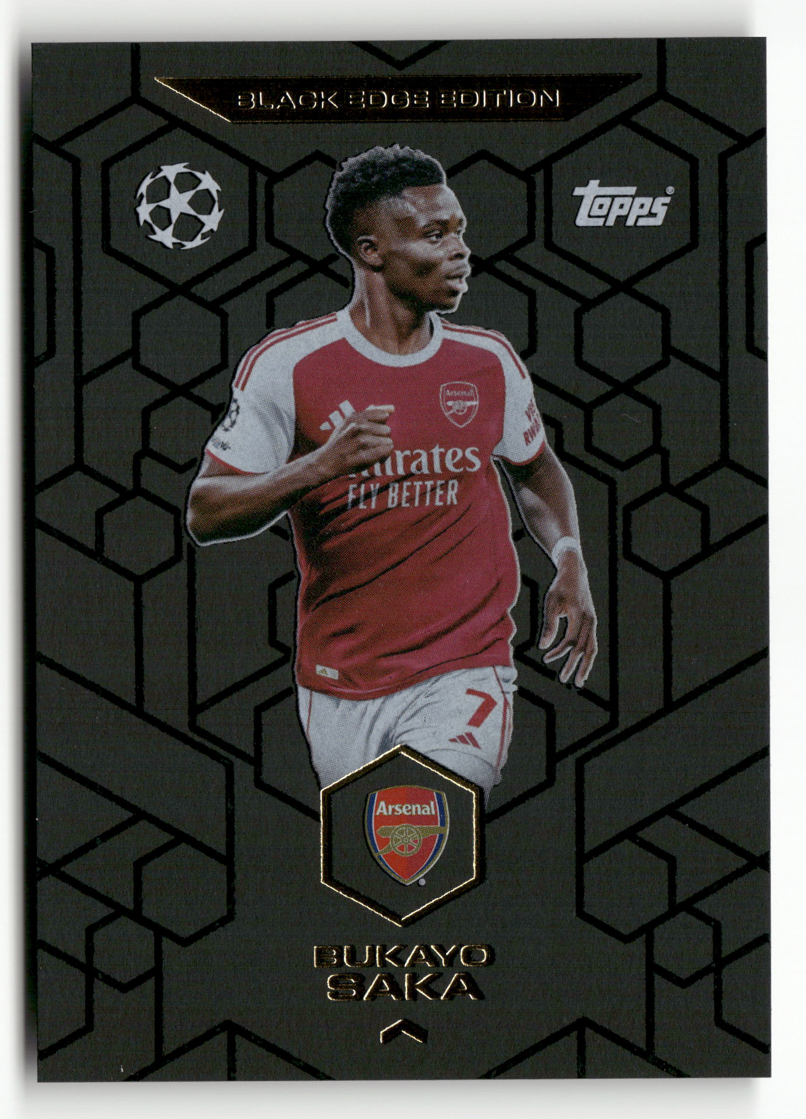 2025-26 Match Attax UEFA Club Competitions #BE2 Bukayo Saka Black Edge Edition