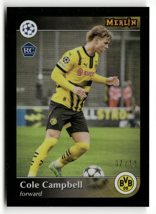 2024-25 Merlin UEFA Club Competitions #137 Cole Campbell Black #/10 RC
