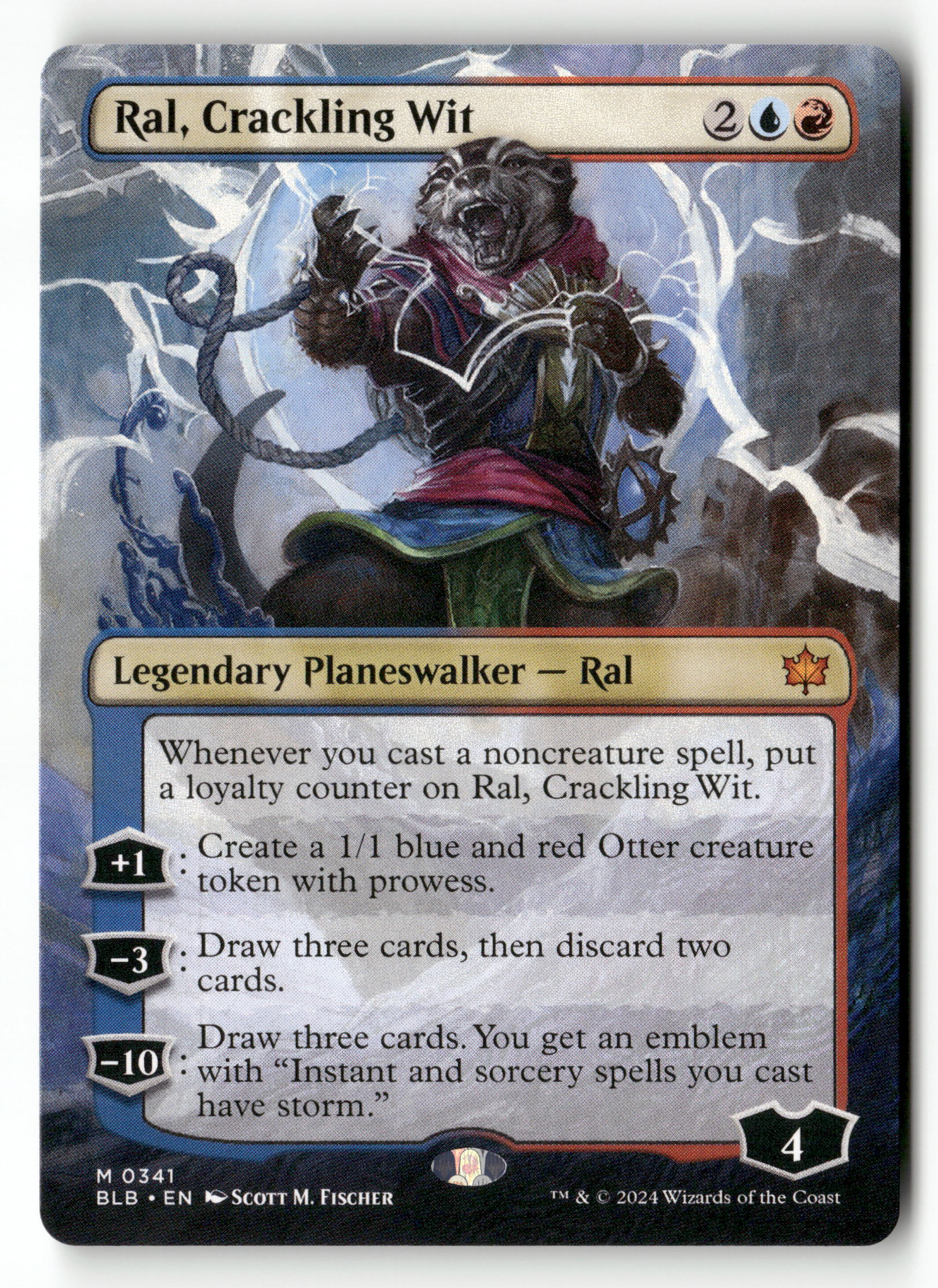 MTG Bloomburrow 341 Ral, Crackling Wit (Borderless) M NM