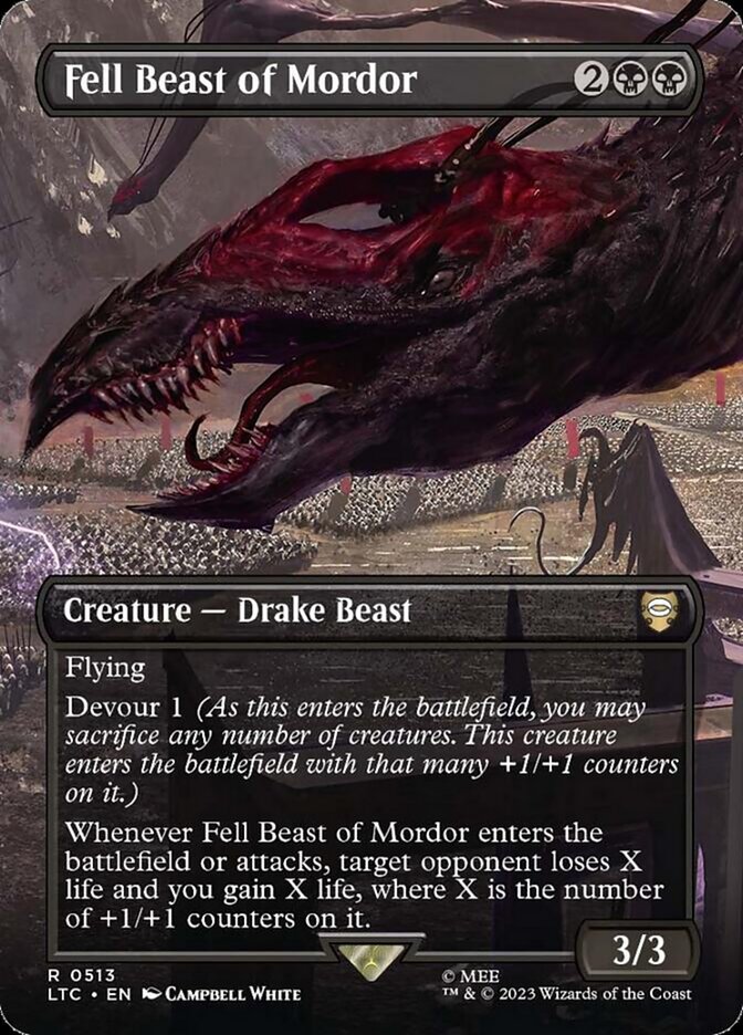 Fell Beast of Mordor 513 (Commander: The Lord of the Rings: Tales of Middle-earth)  - Borderless Foil