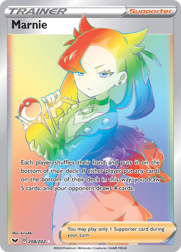Marnie Secret 208/202 (SWSH01: Sword & Shield Base Set)  - Holofoil