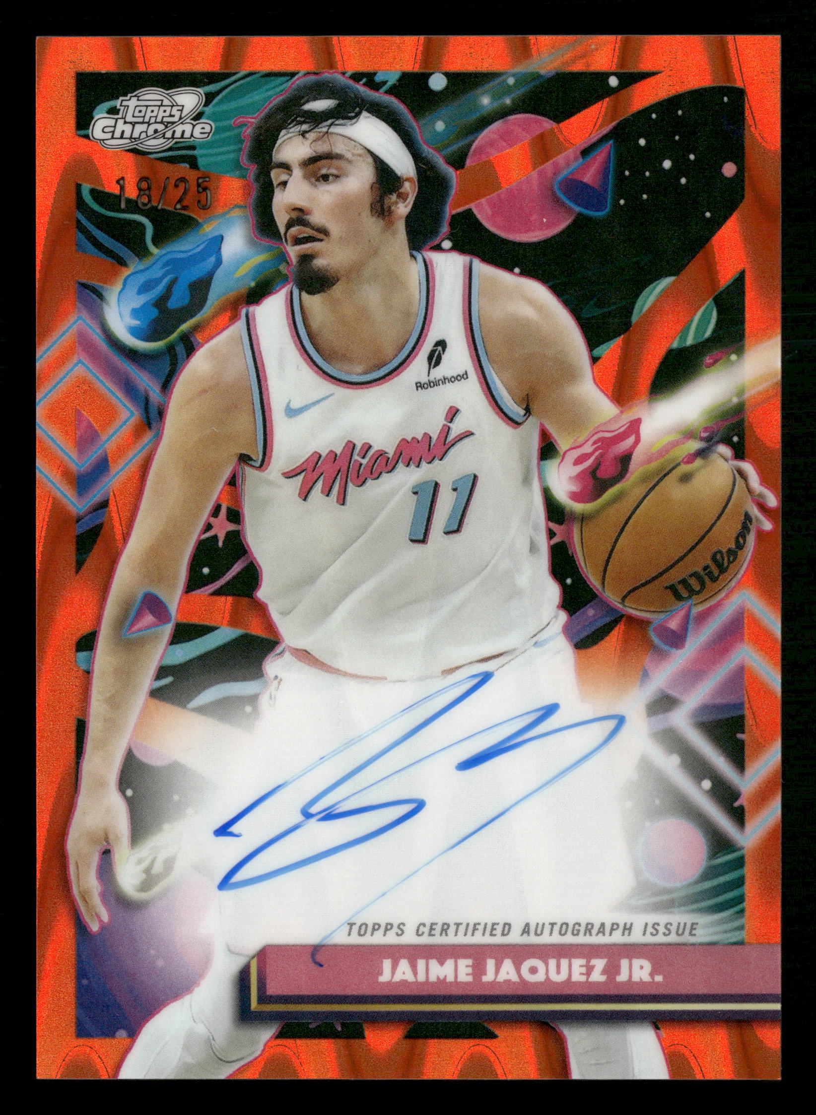 25-26 Topps Chrome Cosmic CCA-JJ Jaime Jaquez Jr. Auto Orange Galactic  #/25