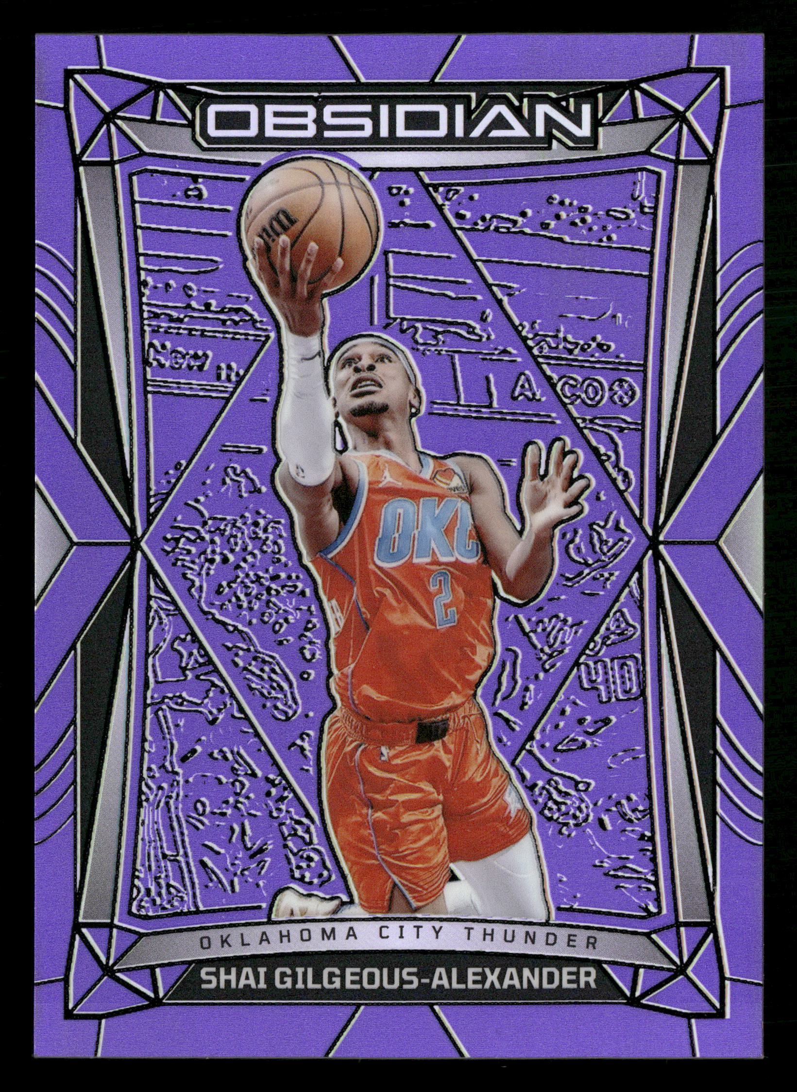 2022-23 Panini Obsidian #160 Shai Gilgeous-Alexander Electric Purple Flood #/49