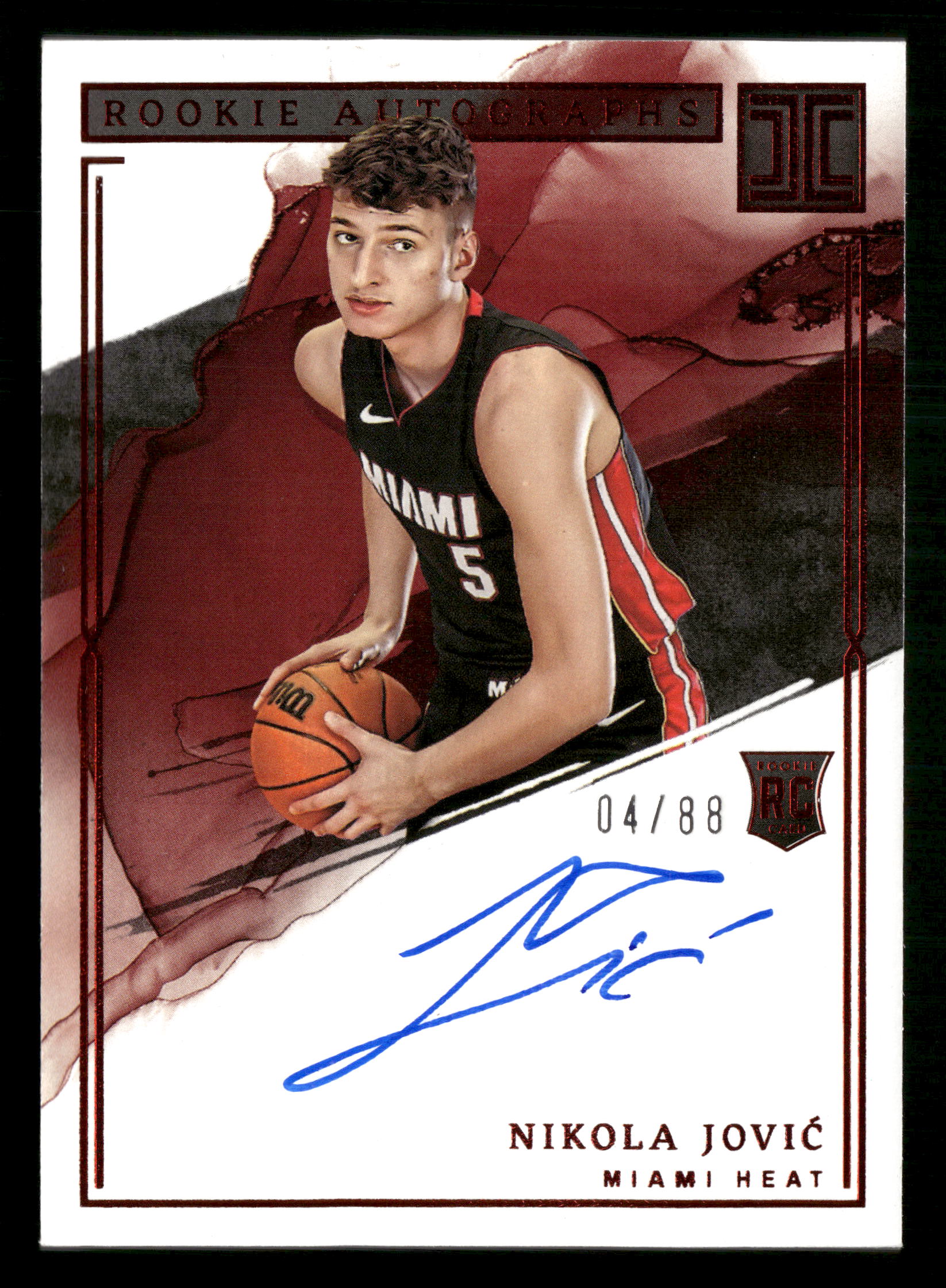 2022-23 Panini Impeccable #RA-NKJ Nikola Jovic Rookie Autographs Asia #/88