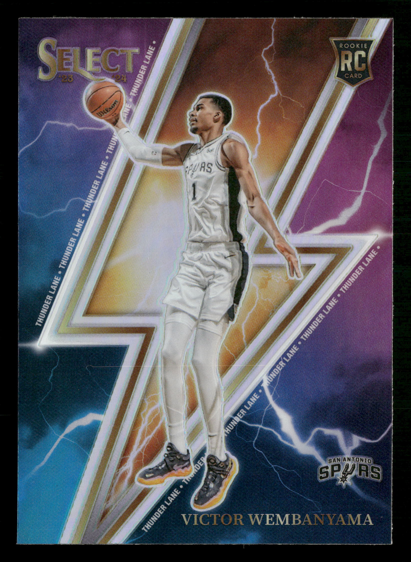 2023-24 Panini Select #5 Victor Wembanyama Thunder Lane