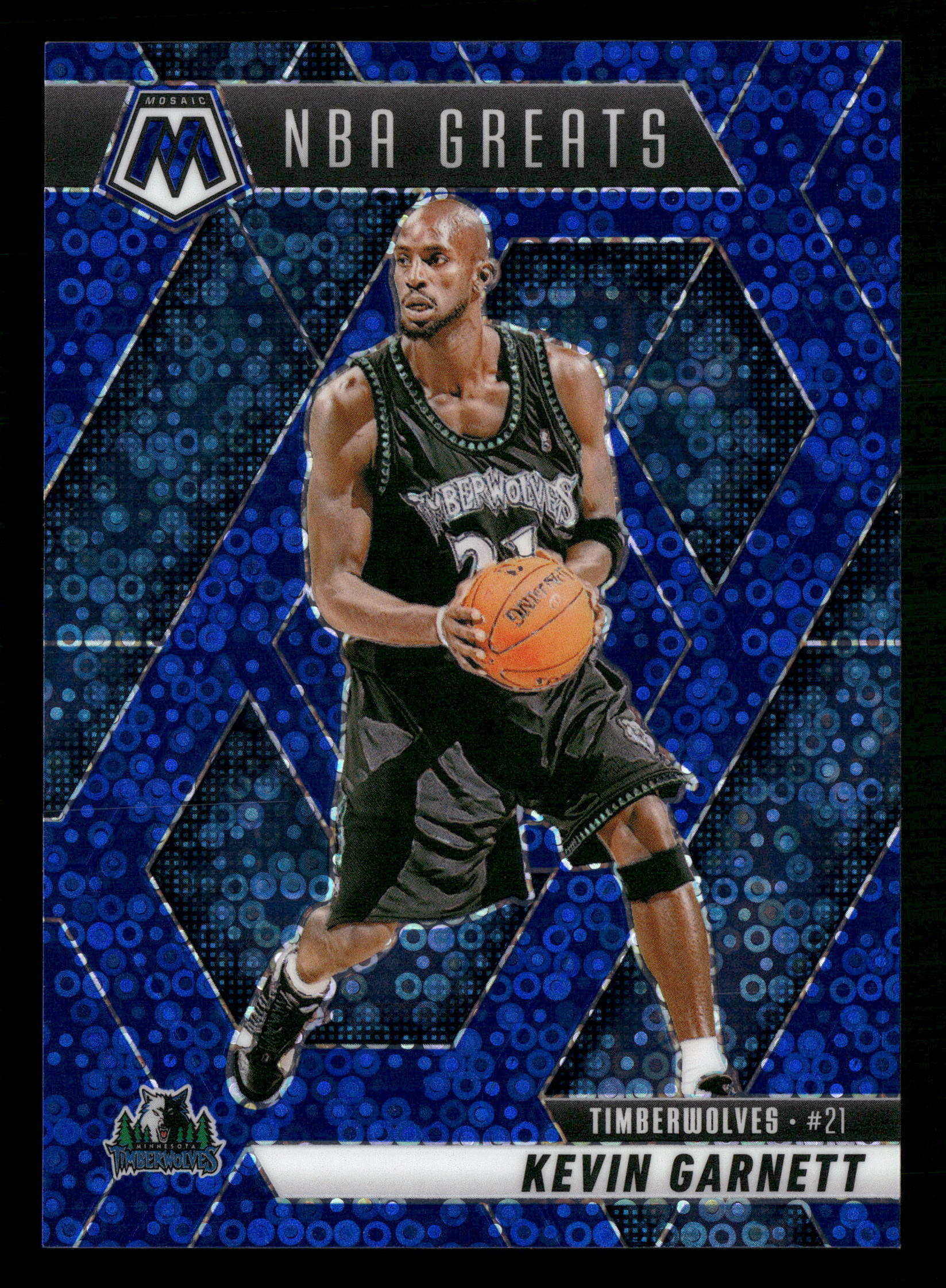 2024-25 Panini Mosaic #293 Kevin Garnett Fast Break Blue Mosaic #/85