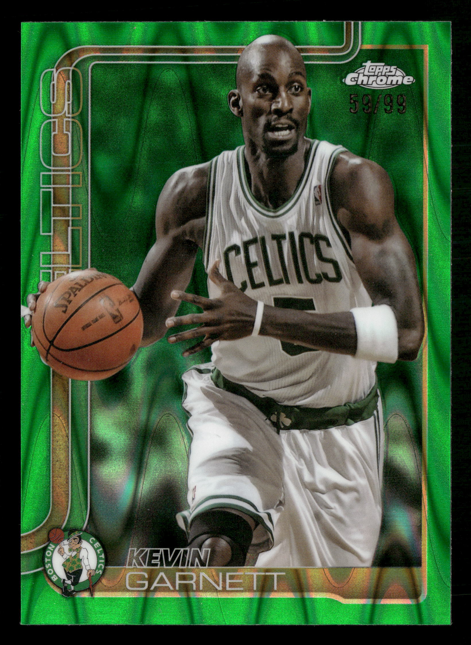 2025-26 Topps Chrome #247 Kevin Garnett Green Wave Refractor #/99