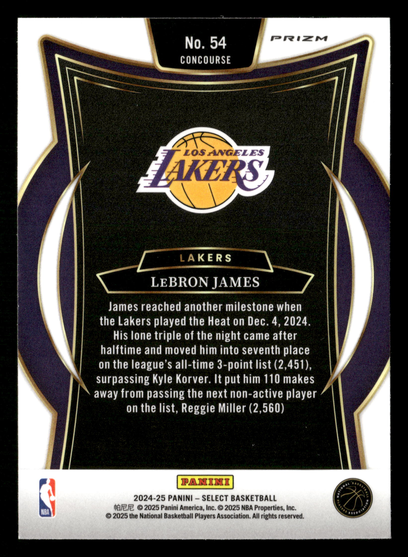 2024-25 Panini Select #54 LeBron James Blue Cracked Ice Prizm