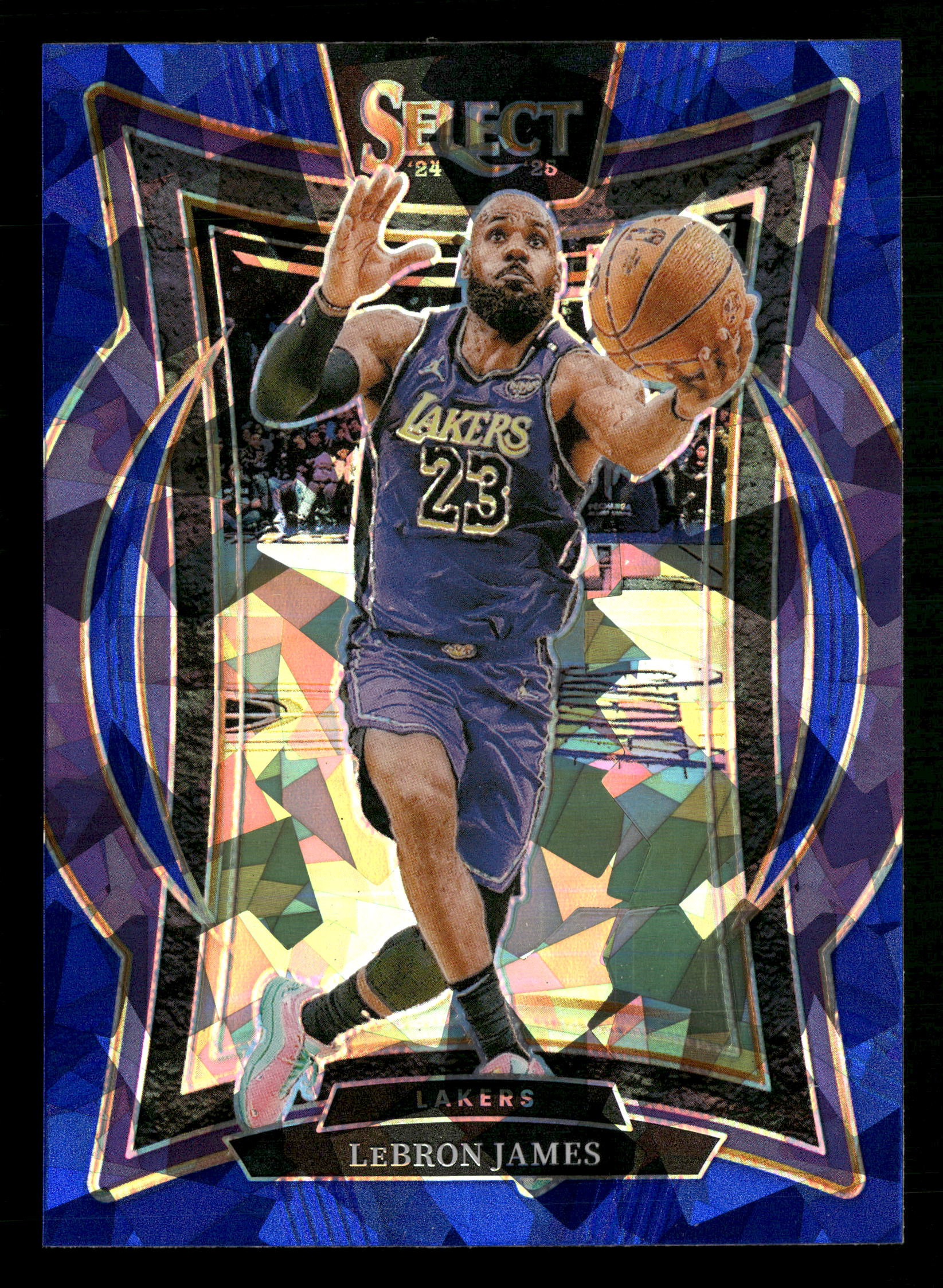 2024-25 Panini Select #54 LeBron James Blue Cracked Ice Prizm