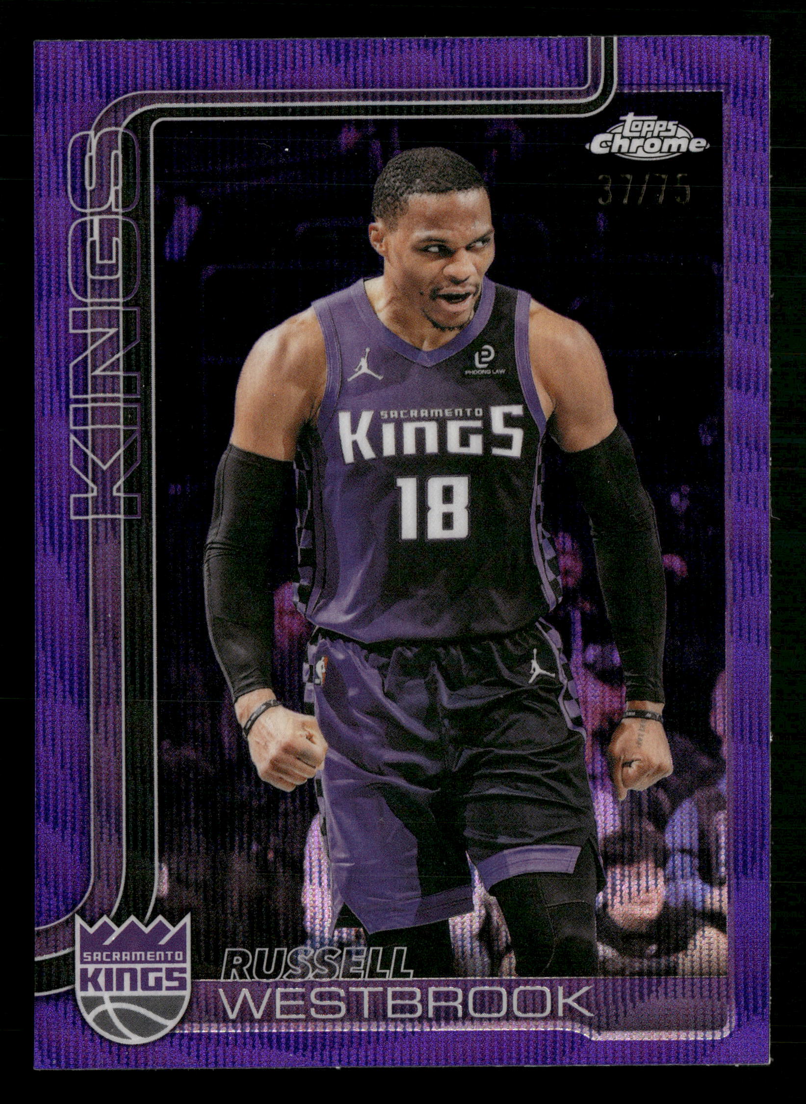 2025-26 Topps Chrome #15 Russell Westbrook Purple Wave Refractor #/75