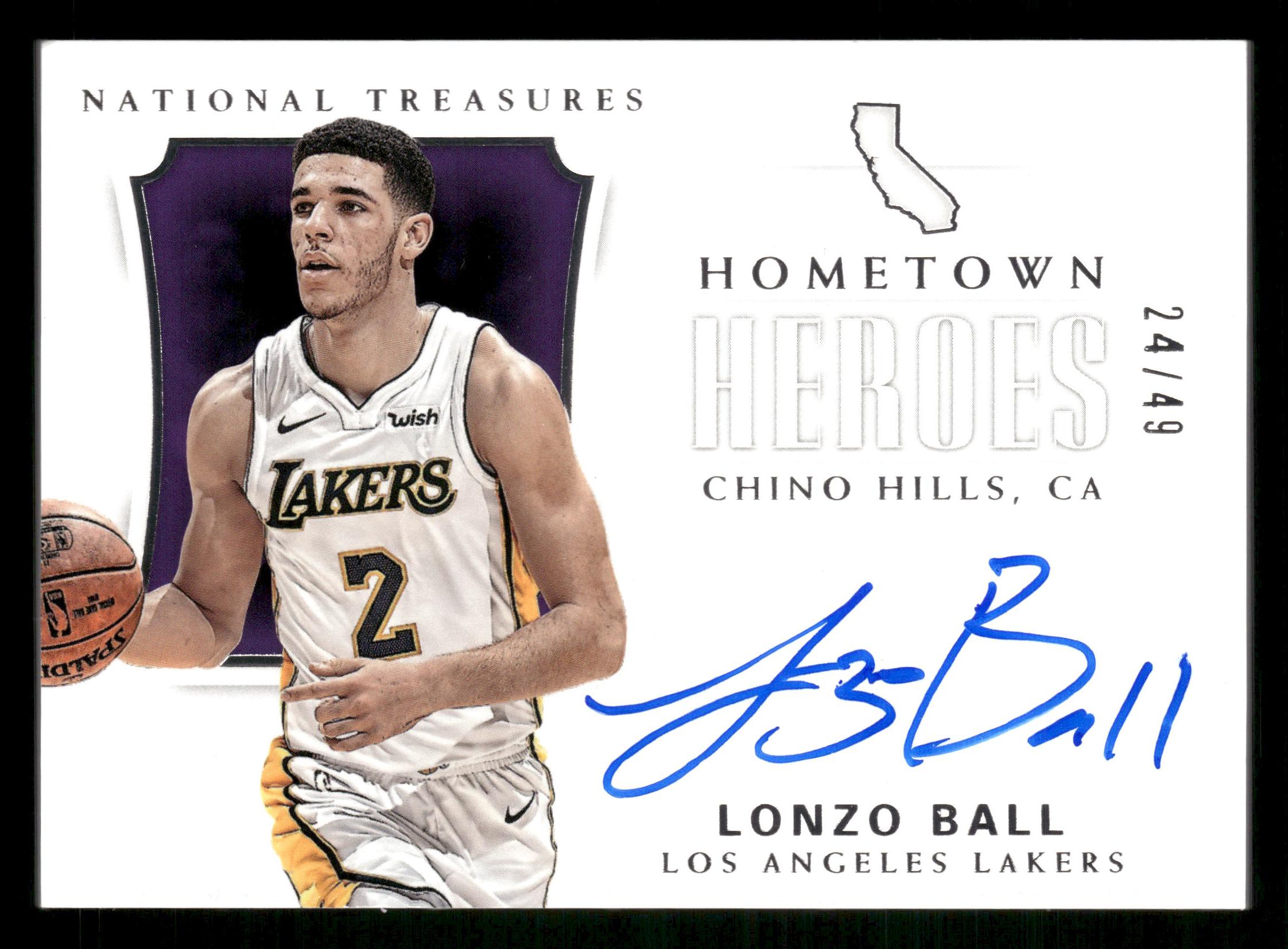 2017-18 Panini National Treasures #HH-LZB Lonzo Ball Hometown Heroes #/49