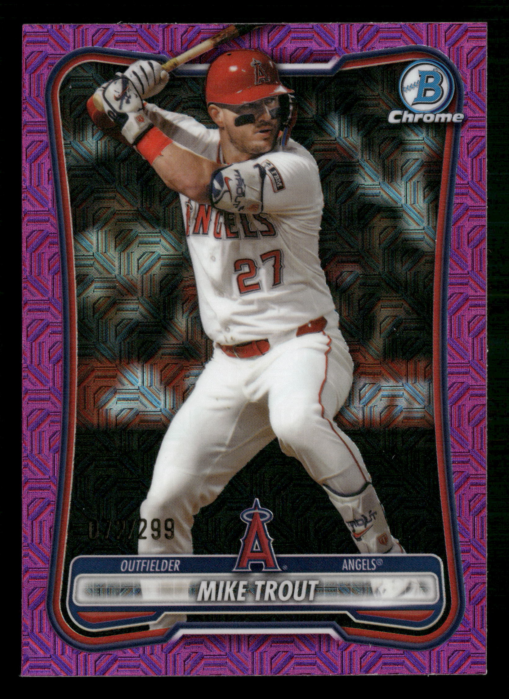 2026 Bowman #100 Mike Trout Chrome Mojo Fuchsia Refractors #/299
