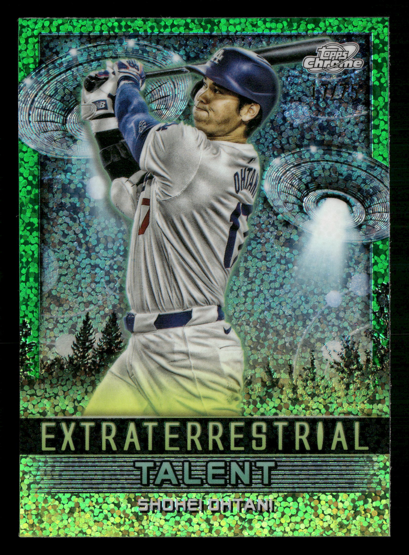2024 Cosmic #ET-17 Shohei Ohtani Extraterrestrial Talent Green Space Dust #/75