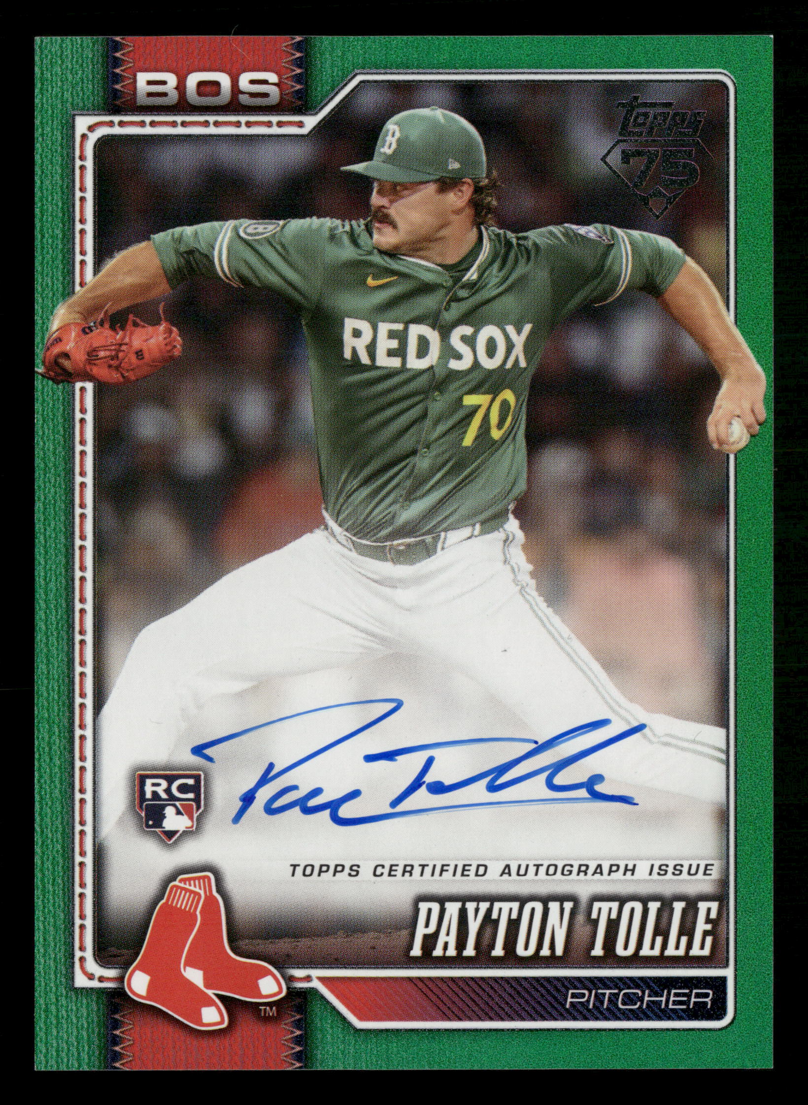 2026 Topps #15 Payton Tolle Flagship Real One Autographs Green Foil #/99