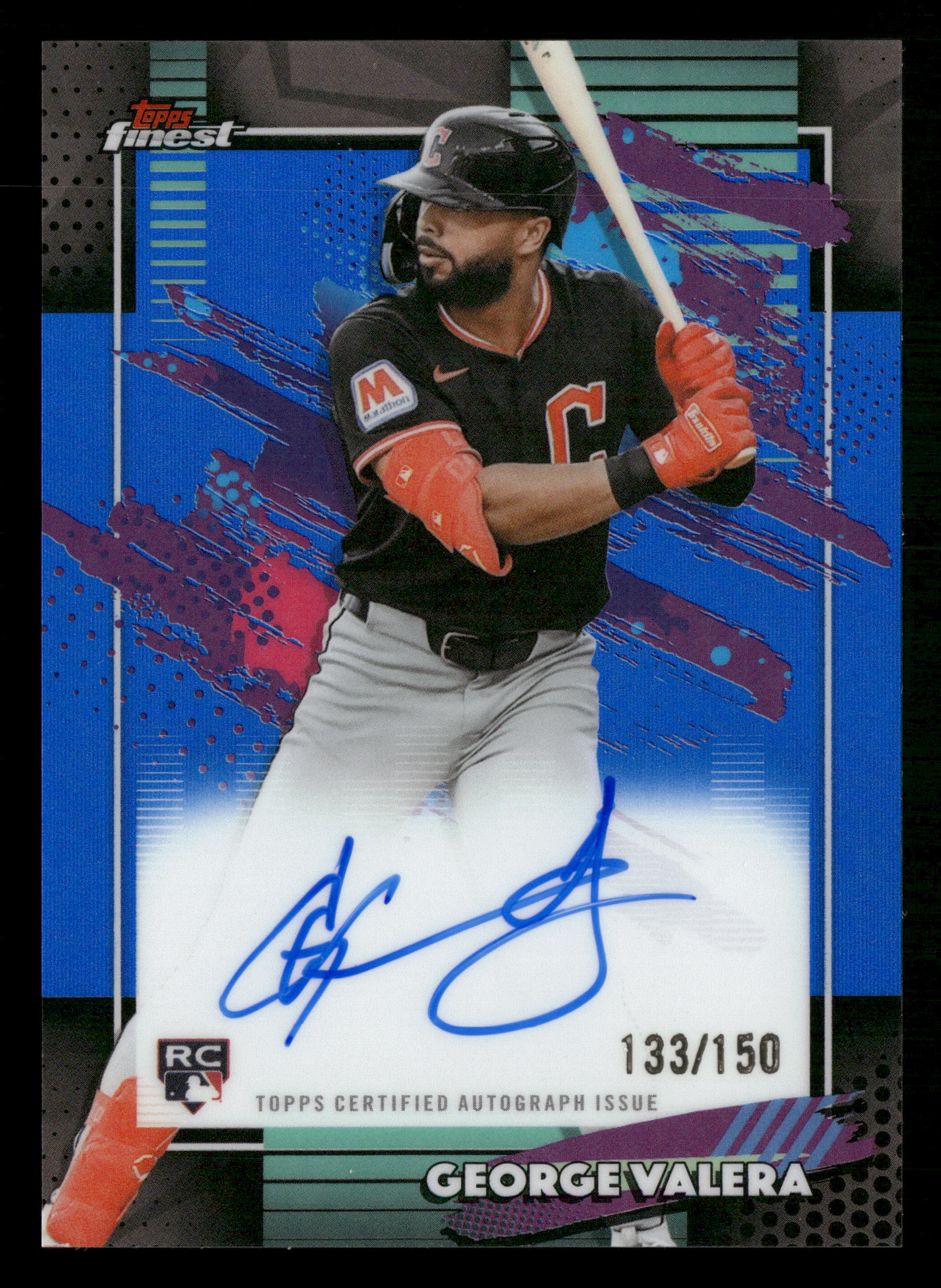 2026 Finest #FA-VA George Valera Finest Autographs Blue Refractors #/150