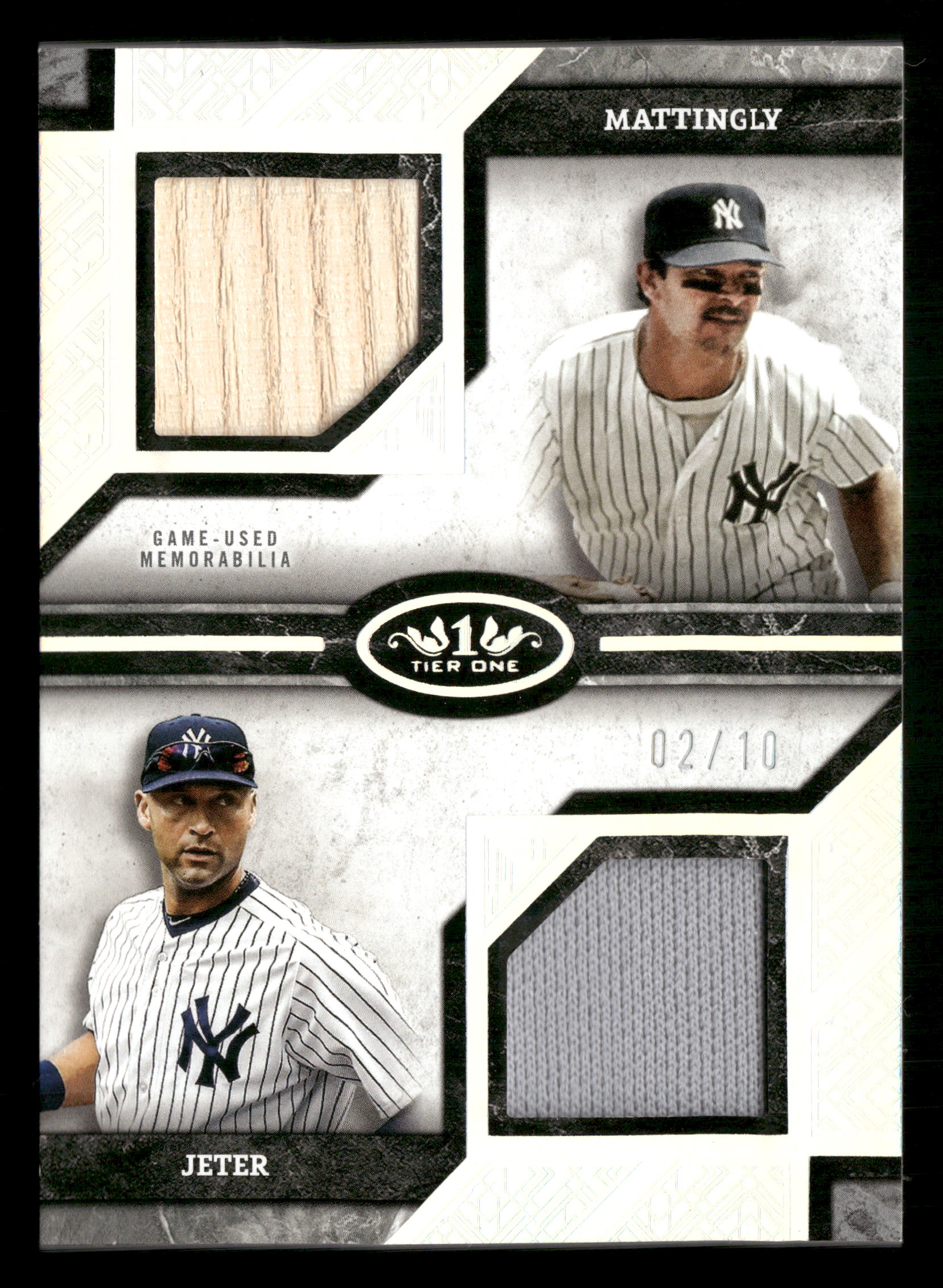 2025 Topps Tier One #DPR-MJ Don Mattingly / Derek Jeter Dual Player Relics #/10