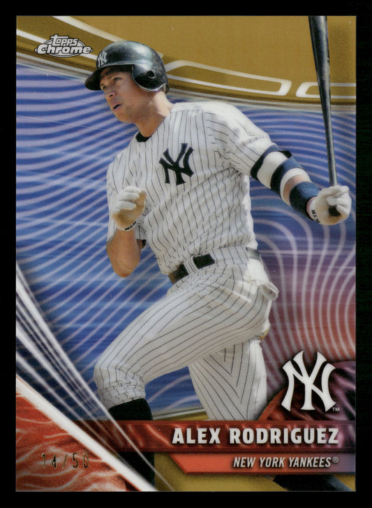 2026 Topps Chrome #RVH-13 Alex Rodriguez Chrome Rivals Home Gold Refractors #/50