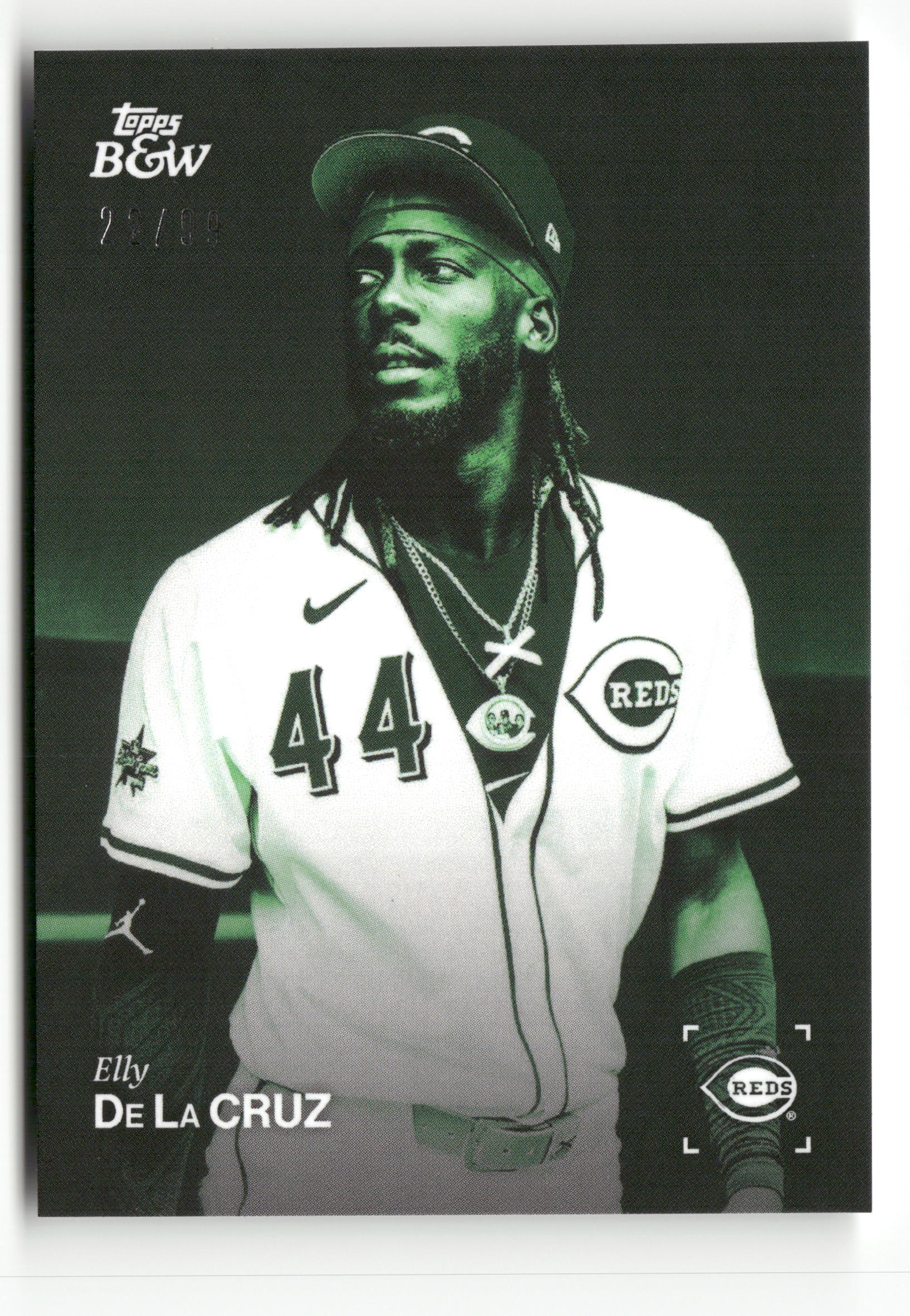 2025 Topps Black & White #071 Elly De La Cruz Green #/99