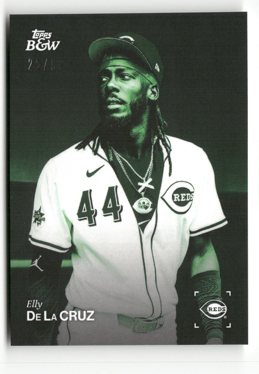 2025 Topps Black & White #071 Elly De La Cruz Green #/99