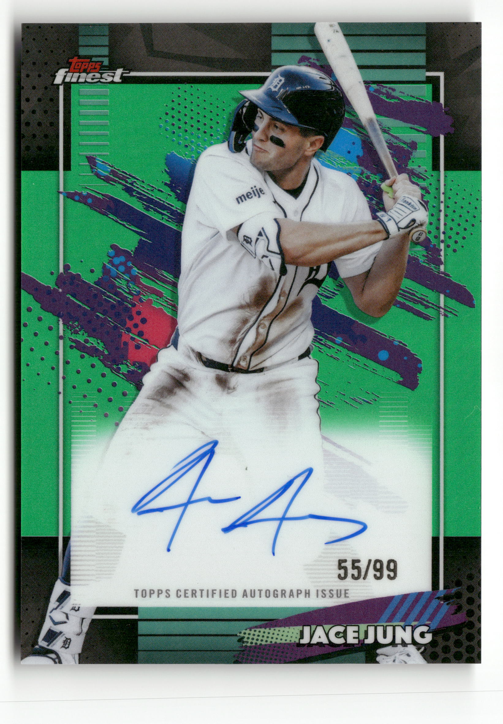 2026 Finest #FA-JJU Jace Jung Finest Autographs Green Refractors #/99