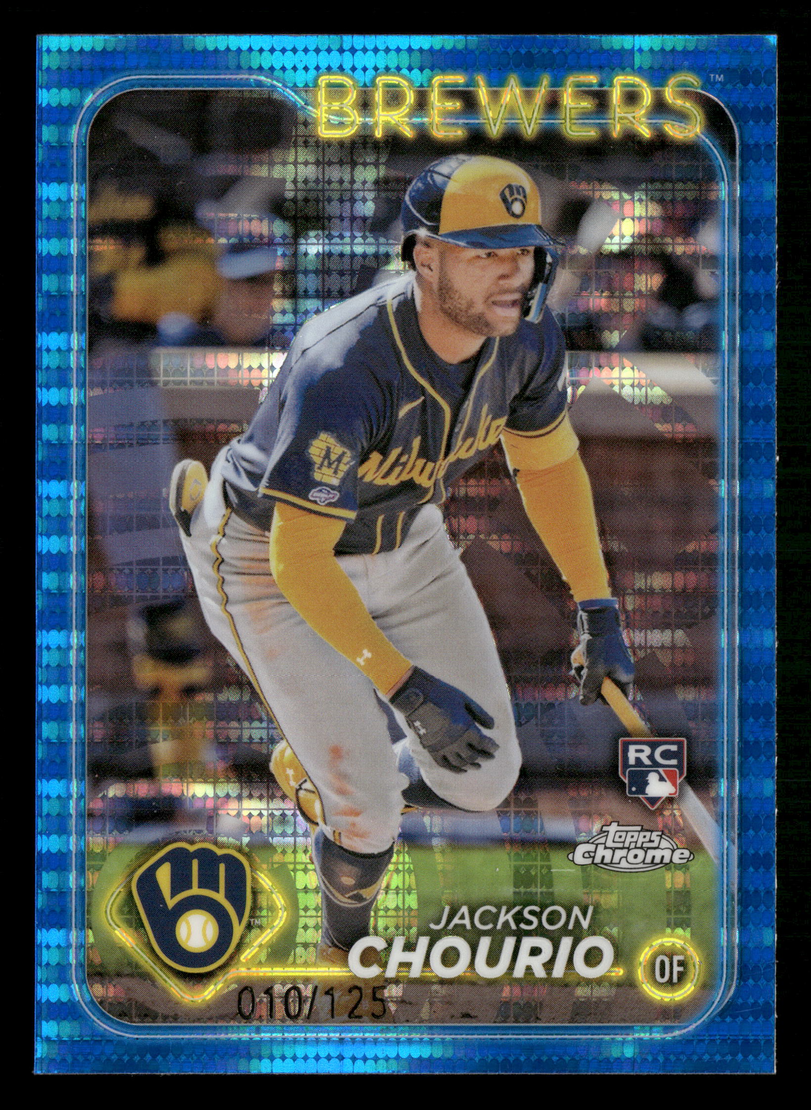 2024 Topps Chrome #161 Jackson Chourio Blue Sonar Refractors #/125