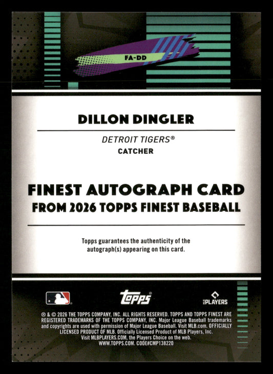 2026 Finest #FA-DD Dillon Dingler Finest Autographs
