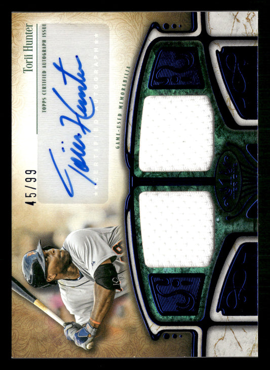 2026 Tier One #AT1R-THU Torii Hunter Tier One Autographed dual Relics Blue #/99