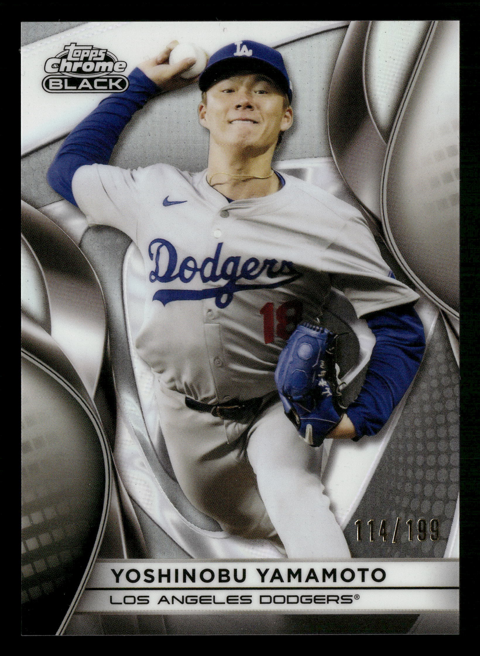 2025 Topps Chrome Black #64 Yoshinobu Yamamoto Refractors #/199