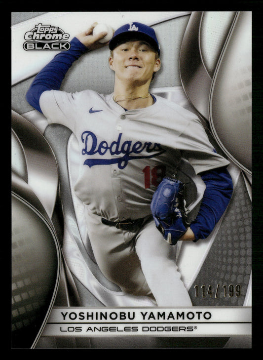 2025 Topps Chrome Black #64 Yoshinobu Yamamoto Refractors #/199