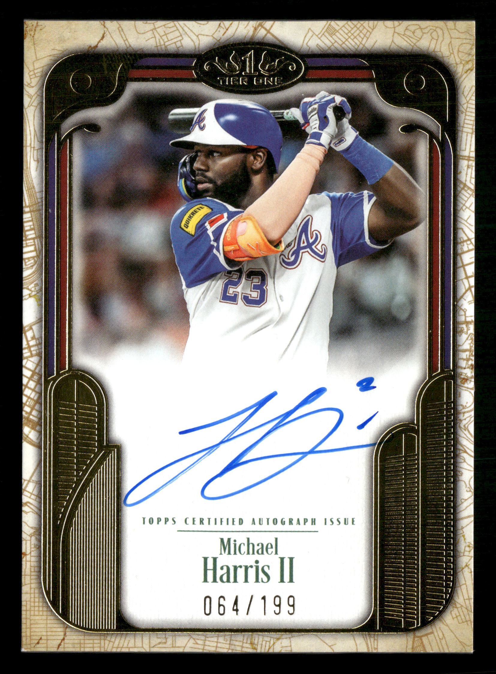 2026 Topps Tier One #CCS-MH Michael Harris II City Connect Signatures #/199
