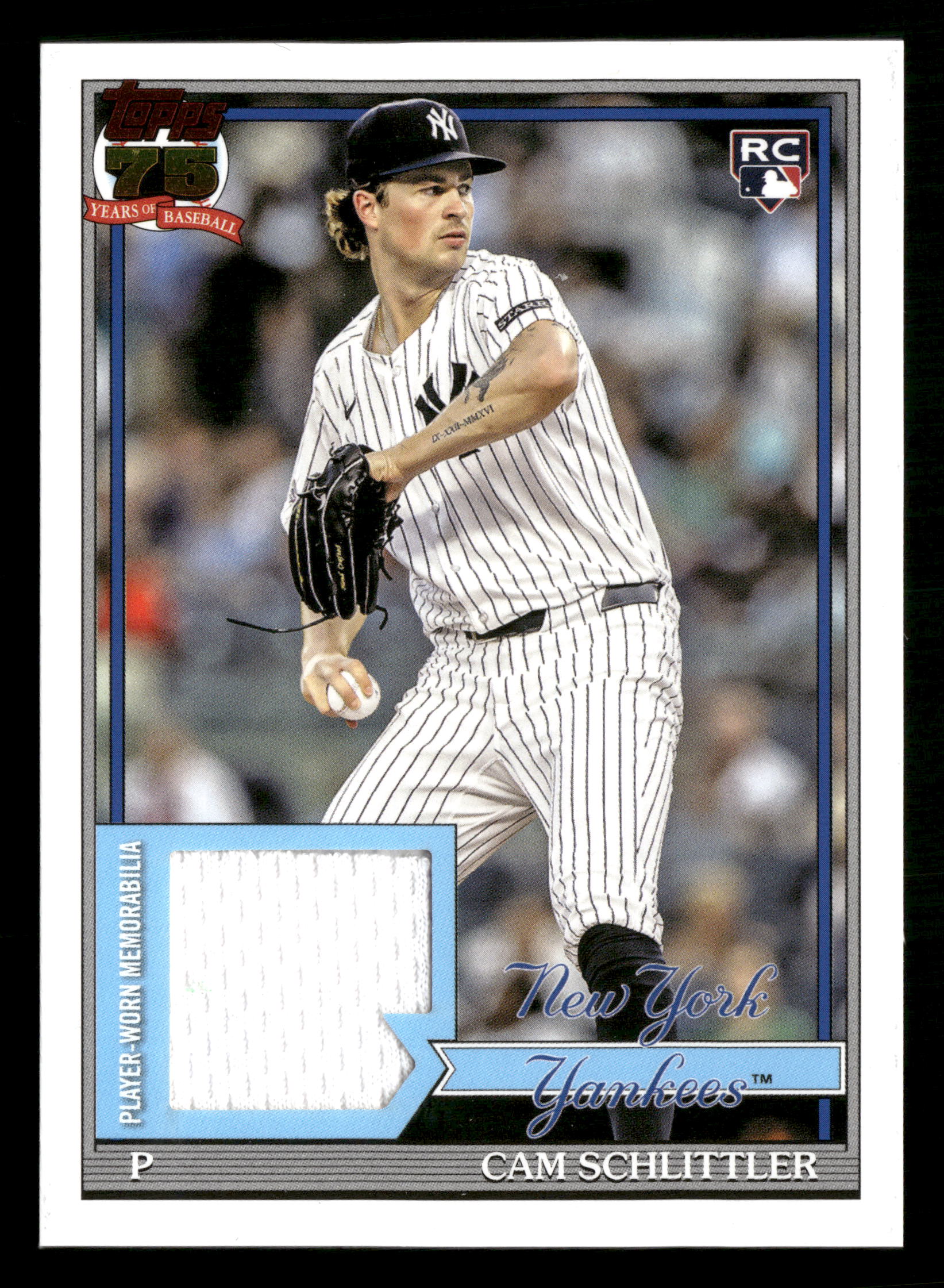 2026 Topps #91R-CSC Cam Schlittler 1991 35th Anniversary Relics (Series One)