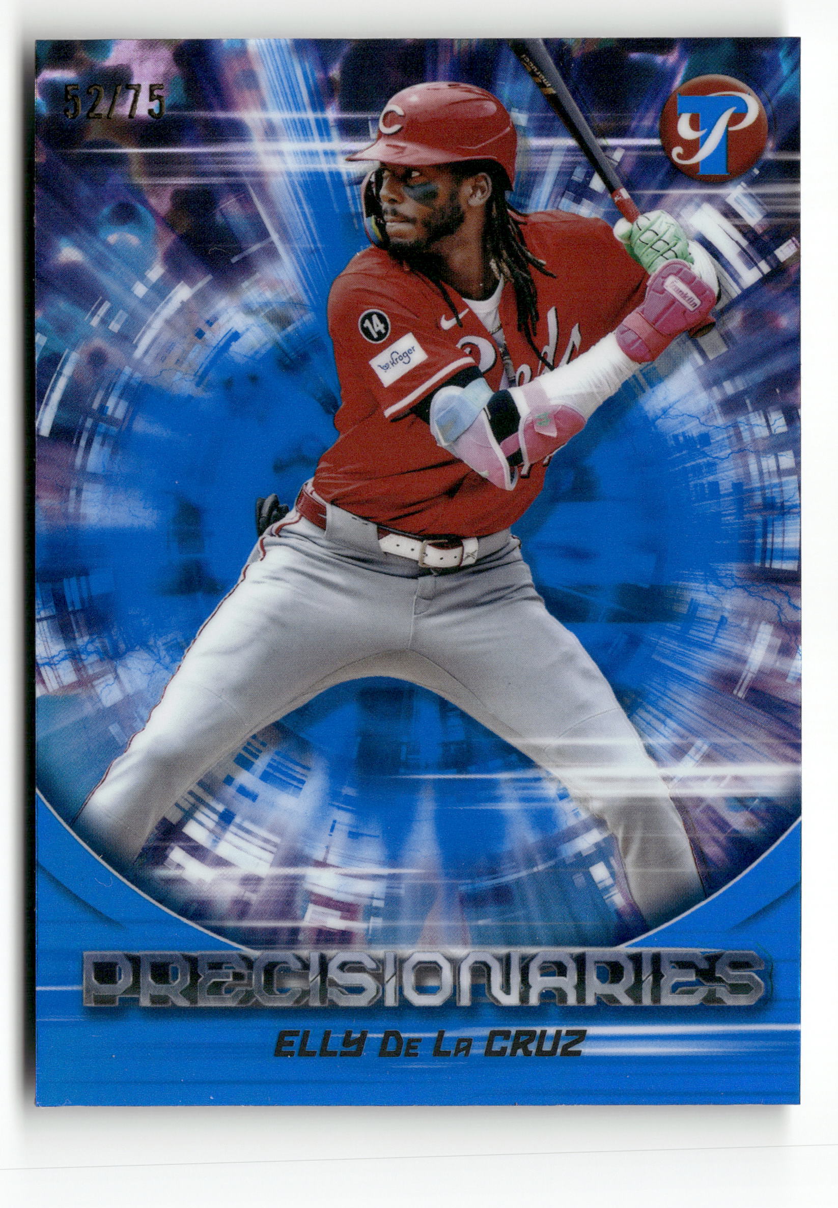 2025 Topps Pristine #PR-35 Elly De La Cruz Precisionaries Blue Refractors #/75