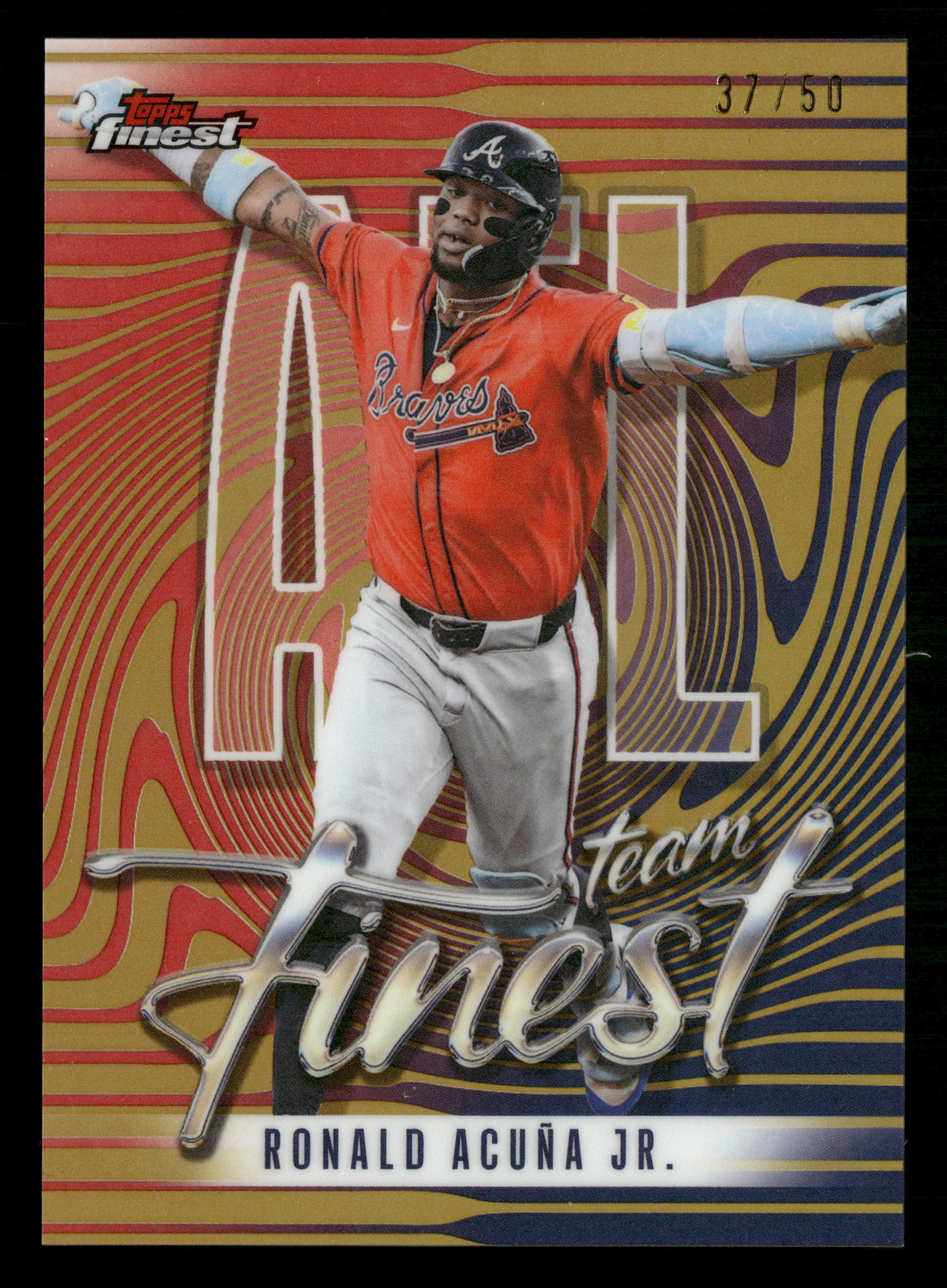 2026 Finest #TF-13 Ronald Acuña Jr. Topps Team Finest Gold Refractors #/50